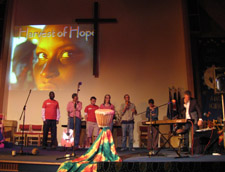 Martin John Nicholls and Climate Change Marchers at Chandlerâ€™s Ford Methodist Church